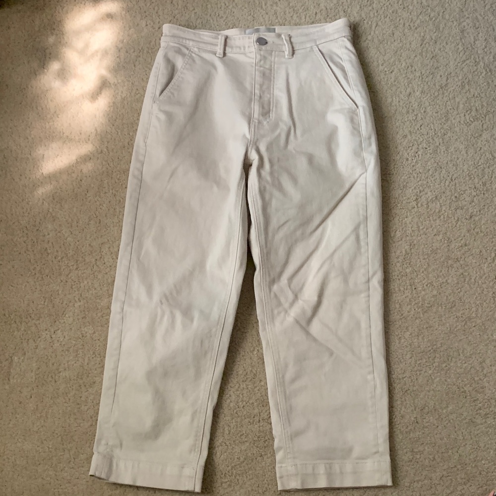 Everlane Straight-Leg Pants in Off-White/Cream